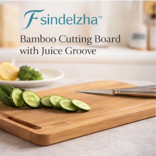 Fsindelzha™ Bamboo Cutting Board with Juice Groove